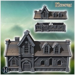 Larger wooden house model with detailed textures and multiple sections, including windows (15)