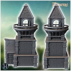 Stone tower with a hexagonal upper deck and detailed archways (21)