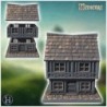 Two-story medieval house with a steep roof, multiple windows, and stone foundation (6)