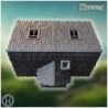 Compact house with steep roof, stone base, and decorative wooden details (58)