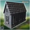 Small wooden house with steep gable roof and detailed window frames (64)