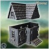 Small wooden house with steep gable roof and detailed window frames (64)