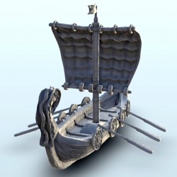 Viking short drakkar with paddles