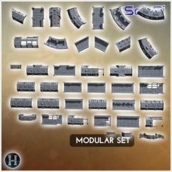 Large assembly of various modular components for constructing advanced industrial buildings (2)