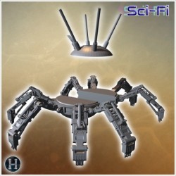 Robotic spider-like machine with multiple articulated legs and antennae for surveillance purposes (2)