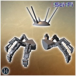 Robotic spider-like machine with multiple articulated legs and antennae for surveillance purposes (2)