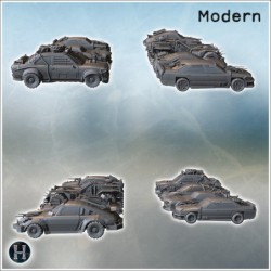 Ensemble de voitures post-apocalypse (y compris BMW 735i, buggy, ...) (9)