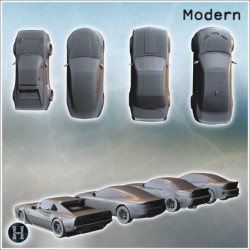 Ensemble de voitures de sport modernes (Aston Martin DB9, Cadillac CTS, Dodge Challenger, Ferrari 308) (10)