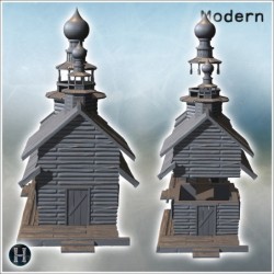 Wooden church with onion domes and detailed wooden architecture (5)