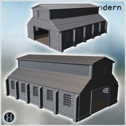 Large industrial building with stone base and corrugated roof (9)