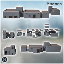 Series of modern, blocky buildings with flat roofs and small windows (11)