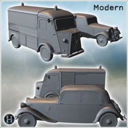 Two classic vehicles, one van and one car, both with vintage designs (2)