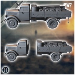 Opel Blitz truck cargo version without tarpaulin, with barrels and ammunitions (18)