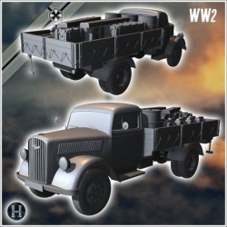 Opel Blitz truck cargo version without tarpaulin, with barrels and ammunitions (18)