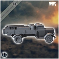 Camion Opel Blitz version cargo sans bâche, avec canons et munitions (18)