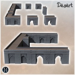 Muraille d'enceinte avec arches et porte arabe (1)