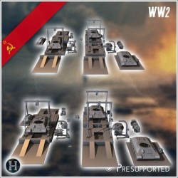 Assembly or repair lines of Soviet T-34 tanks with spare parts (3)