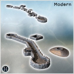 Set of modern trenches with...