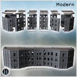 Large baroque palace with flat roof with railing and concave central part (1)