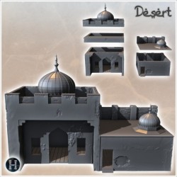 Eastern building with double domains, flat roofs, and battlement walls (5)