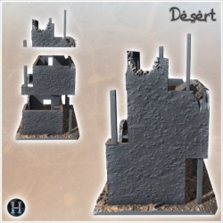 Ruined flat-roofed desert building with wooden pillars (21)