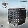 Set of modern buildings with zinc roof, floors, and brick enclosure walls (34)