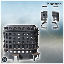 Set of modern buildings with zinc roof, floors, and brick enclosure walls (34)