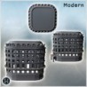 Set of modern buildings with zinc roof, floors, and brick enclosure walls (34)