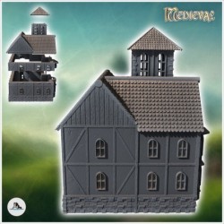 Large medieval house with entrance platform and tiled roof (1)