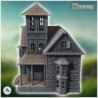 Large medieval house with entrance platform and tiled roof (1)