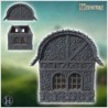 Medieval house with a curved wooden roof, stone foundation, and small windows (22)