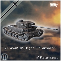 Pack allemand WW2 No. 12 - Tiger... - STL 3D | Hartolia Miniatures