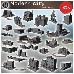 Modern city pack No. - 3D STL File (28mm (1:56)) | Hartolia Miniatures