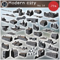 Pack de ville moderne No. - Fichier STL 3D | Hartolia Miniatures