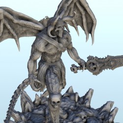 Winged demon lord with horns