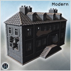 Building in ruins - 3D STL Modern (28mm (1:56)) | Hartolia Miniatures