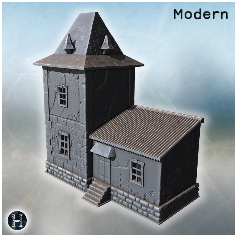 Manoir - Fichier STL 3D Moderne (28mm (1:56)) | Hartolia Miniatures