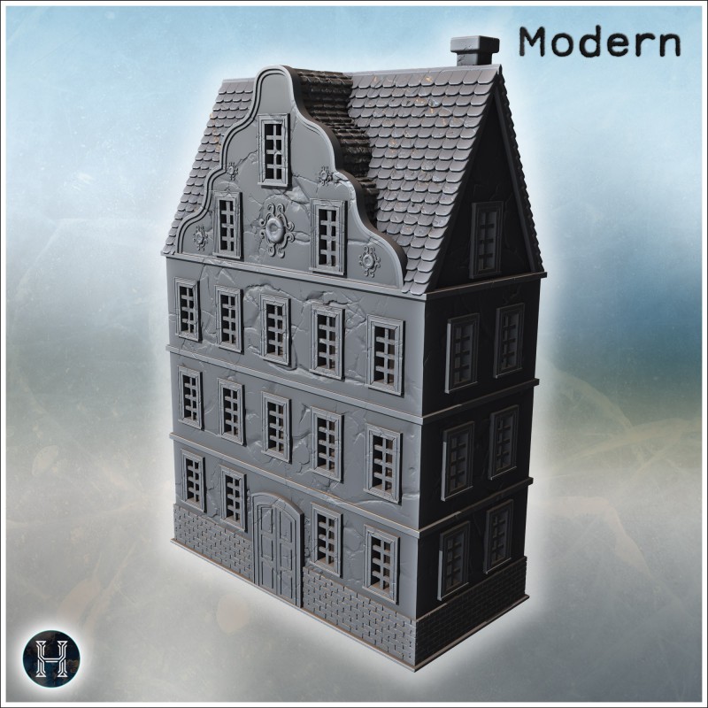 Baroque house - 3D STL File Modern (28mm (1:56)) | Hartolia Miniatures