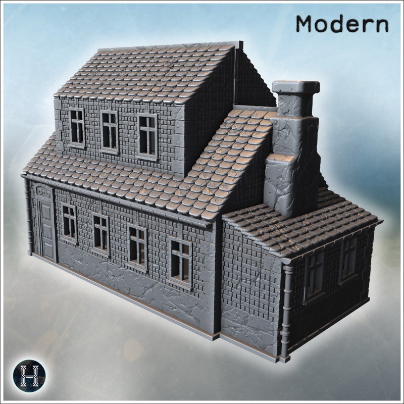 House - 3D STL File Modern (28mm (1:56)) | Hartolia Miniatures