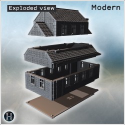 House - 3D STL File Modern (28mm (1:56)) | Hartolia Miniatures