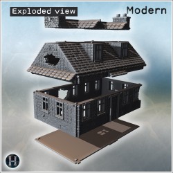 House in ruins - 3D STL Modern (28mm (1:56)) | Hartolia Miniatures