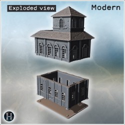 Palace with balcon - 3D STL Modern (28mm (1:56)) | Hartolia Miniatures