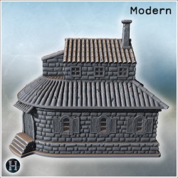 Corner house - 3D STL File Modern (28mm (1:56)) | Hartolia Miniatures