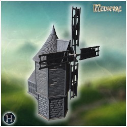 Moulin - Fichier STL 3D Médiéval (28mm (1:56)) | Hartolia Miniatures