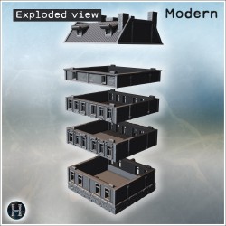 Urban building - 3D STL Modern (28mm (1:56)) | Hartolia Miniatures