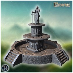 Fontaine avec statue - Fichier STL 3D | Hartolia Miniatures