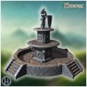 Fountain with statue - 3D STL File (28mm (1:56)) | Hartolia Miniatures