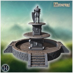 Fontaine avec statue - Fichier STL 3D | Hartolia Miniatures