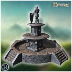 Fontaine avec statue - Fichier STL 3D | Hartolia Miniatures
