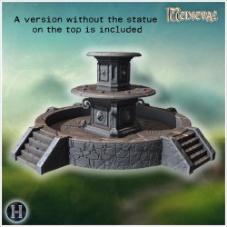 Fontaine avec statue - Fichier STL 3D | Hartolia Miniatures